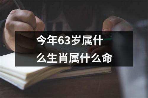 今年63岁属什么生肖属什么命