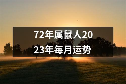 72年属鼠人2023年每月运势