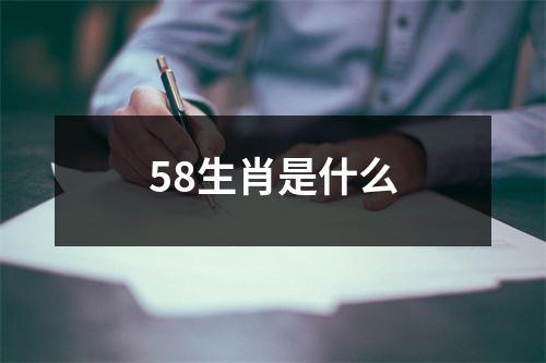 58生肖是什么