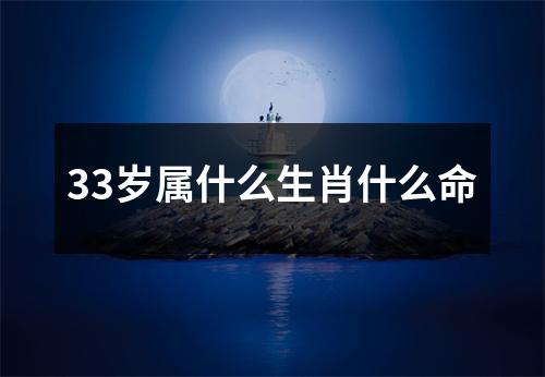 33岁属什么生肖什么命