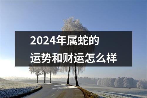 2024年属蛇的运势和财运怎么样