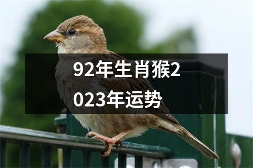 92年生肖猴2023年运势