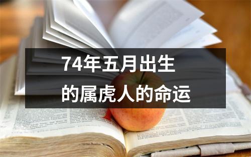 74年五月出生的属虎人的命运