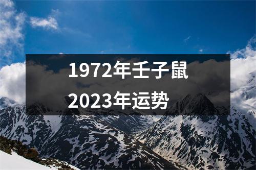 1972年壬子鼠2023年运势