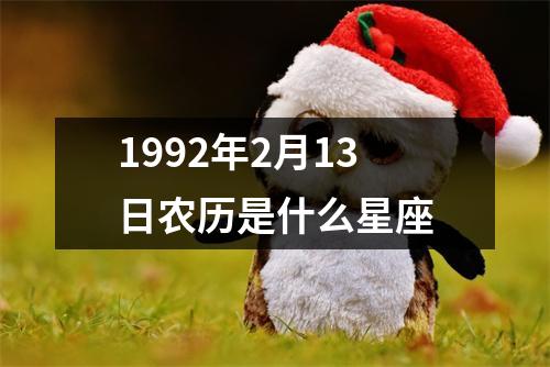 1992年2月13日农历是什么星座