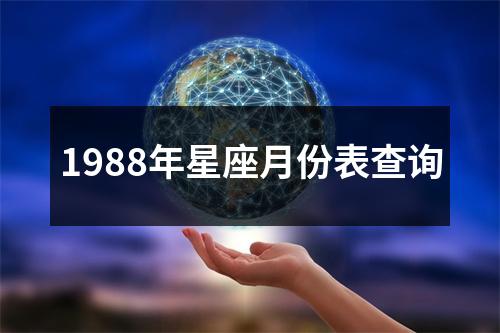 1988年星座月份表查询