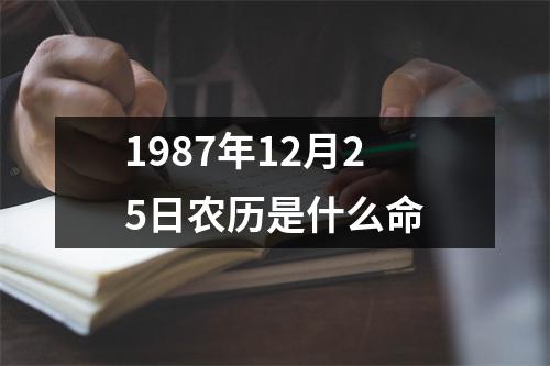 1987年12月25日农历是什么命