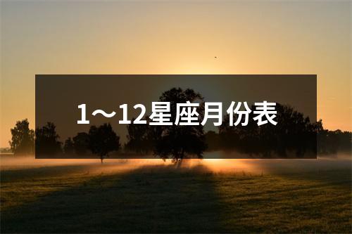 1～12星座月份表