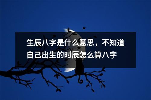 生辰八字是什么意思，不知道自己出生的时辰怎么算八字