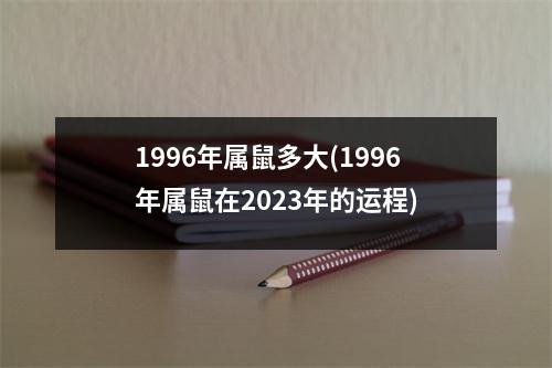 1996年属鼠多大(1996年属鼠在2023年的运程)