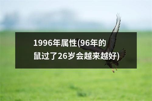 1996年属性(96年的鼠过了26岁会越来越好)