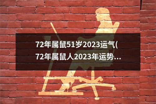 72年属鼠51岁2023运气(72年属鼠人2023年运势运程每月运程)