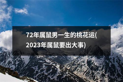 72年属鼠男一生的桃花运(2023年属鼠要出大事)