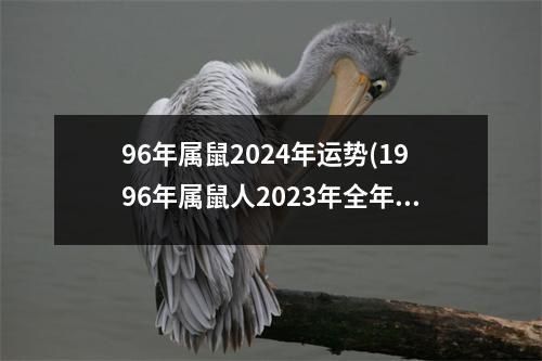 96年属鼠2024年运势(1996年属鼠人2023年全年运势运程)