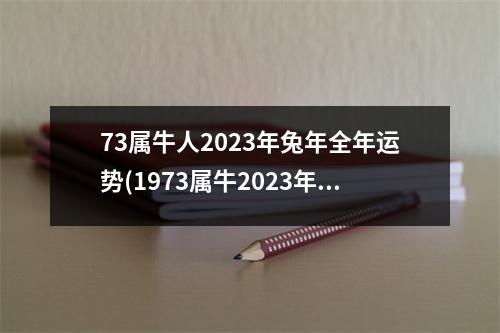 73属牛人2023年兔年全年运势(1973属牛2023年运势及运程每月运程)