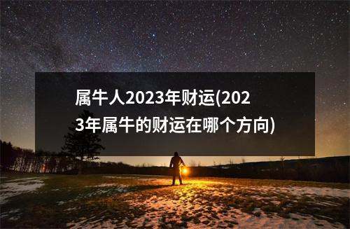 属牛人2023年财运(2023年属牛的财运在哪个方向)