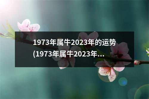 1973年属牛2023年的运势(1973年属牛2023年运势及运程每月运程男)