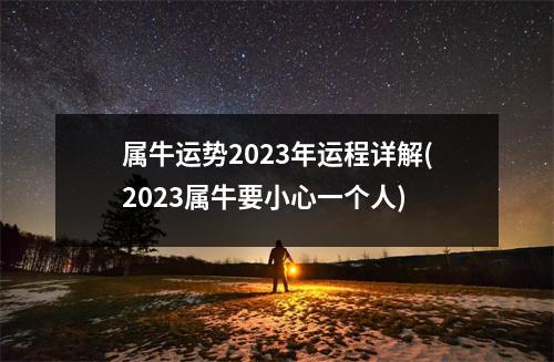 属牛运势2023年运程详解(2023属牛要小心一个人)