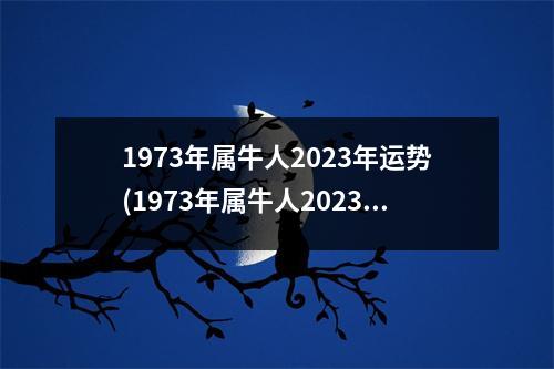 1973年属牛人2023年运势(1973年属牛人2023年运势运程每月运程开运随记)