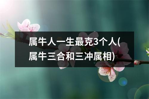 属牛人一生克3个人(属牛三合和三冲属相)