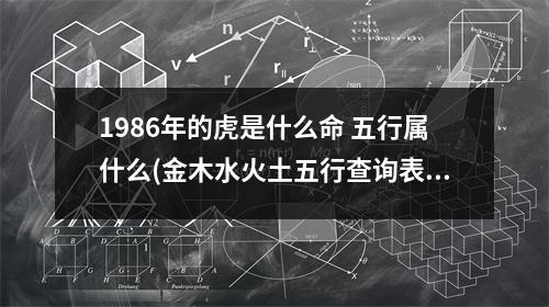 1986年的虎是什么命 五行属什么(金木水火土五行查询表)