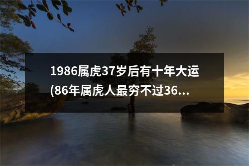 1986属虎37岁后有十年大运(86年属虎人穷不过36岁)