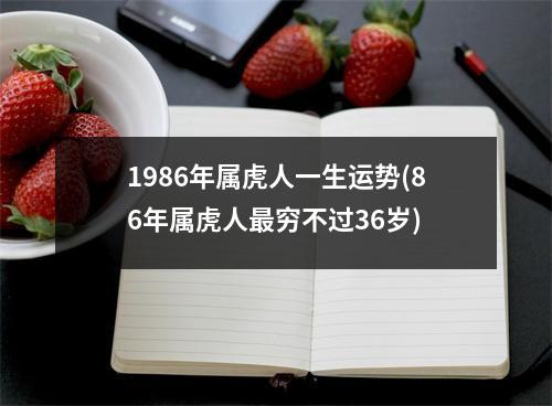 1986年属虎人一生运势(86年属虎人穷不过36岁)