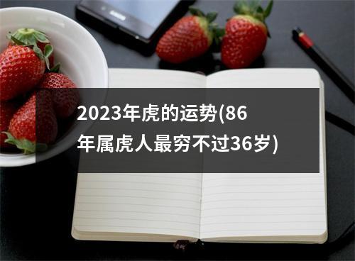 2023年虎的运势(86年属虎人穷不过36岁)