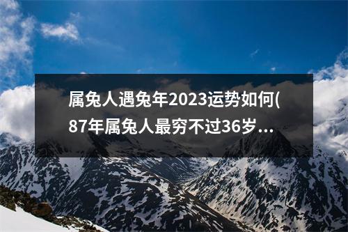 属兔人遇兔年2023运势如何(87年属兔人穷不过36岁)