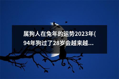 属狗人在兔年的运势2023年(94年狗过了28岁会越来越好)