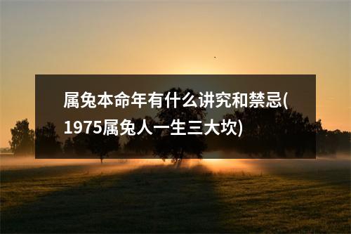 属兔本命年有什么讲究和禁忌(1975属兔人一生三大坎)