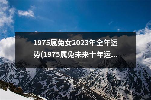 1975属兔女2023年全年运势(1975属兔未来十年运势如何)