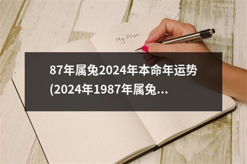 87年属兔2024年本命年运势(2024年1987年属兔女感情运势)