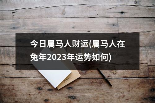 今日属马人财运(属马人在兔年2023年运势如何)