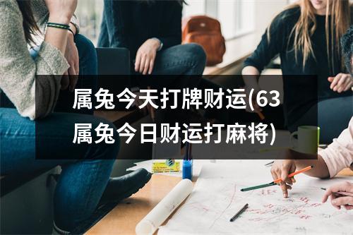 属兔今天打牌财运(63属兔今日财运打麻将)