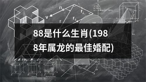 88是什么生肖(1988年属龙的佳婚配)