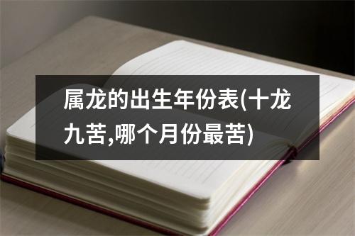 属龙的出生年份表(十龙九苦,哪个月份苦)