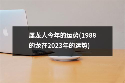 属龙人今年的运势(1988的龙在2023年的运势)