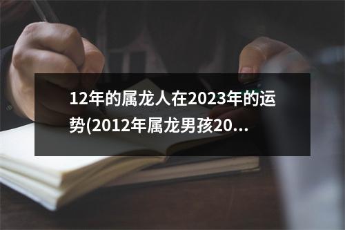 12年的属龙人在2023年的运势(2012年属龙男孩2023年的运势)