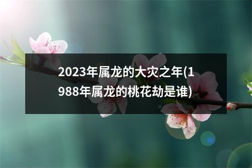 2023年属龙的大灾之年(1988年属龙的桃花劫是谁)