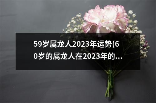 59岁属龙人2023年运势(60岁的属龙人在2023年的运程)