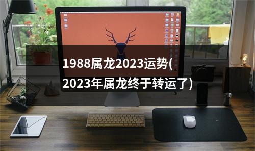 1988属龙2023运势(2023年属龙终于转运了)