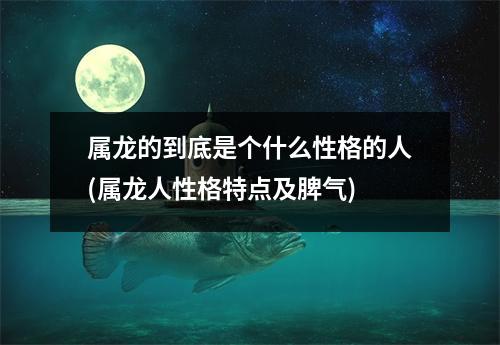 属龙的到底是个什么性格的人(属龙人性格特点及脾气)