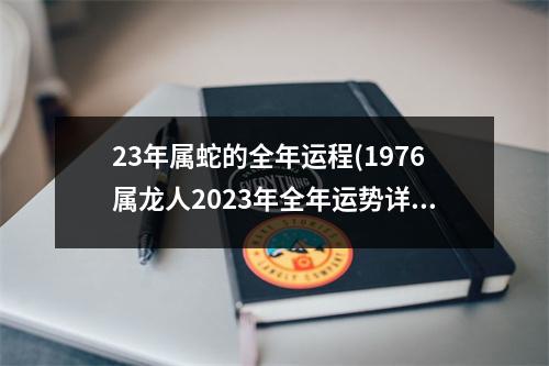 23年属蛇的全年运程(1976属龙人2023年全年运势详解)