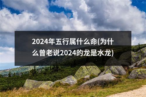 2024年五行属什么命(为什么曾老说2024的龙是水龙)