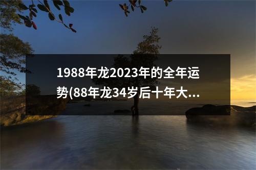 1988年龙2023年的全年运势(88年龙34岁后十年大运运程)