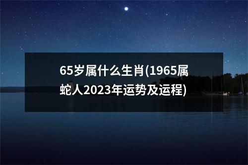 65岁属什么生肖(1965属蛇人2023年运势及运程)