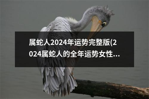 属蛇人2024年运势完整版(2024属蛇人的全年运势女性)