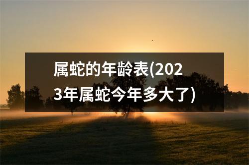 属蛇的年龄表(2023年属蛇今年多大了)