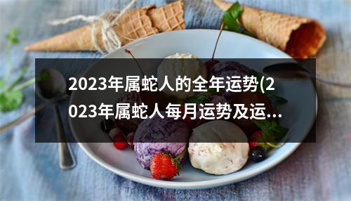 2023年属蛇人的全年运势(2023年属蛇人每月运势及运程)